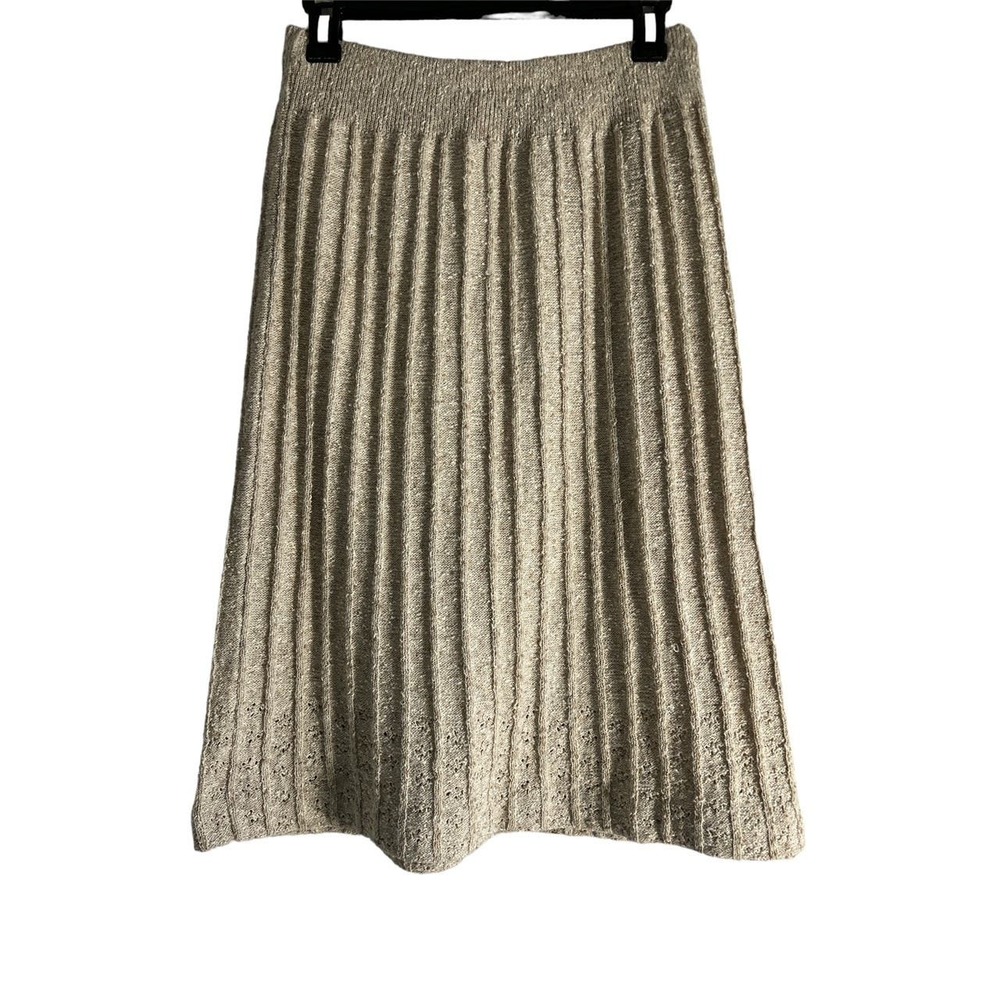 British Vogue Vintage Size Medium Grannycore Woven Rubbed Eyelette Hem Skirt‎